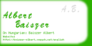 albert baiszer business card